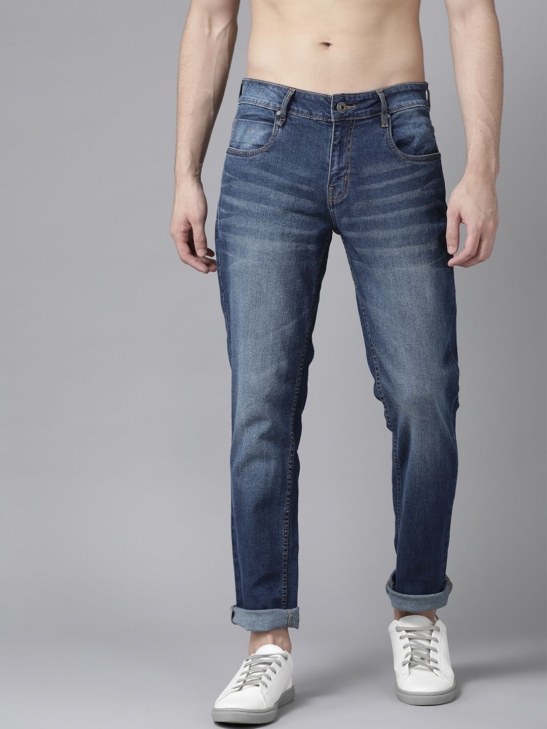 Roadster Roadster Men Navy Blue Slim Fit Mid-Rise Clean Look Stretchable Jeans