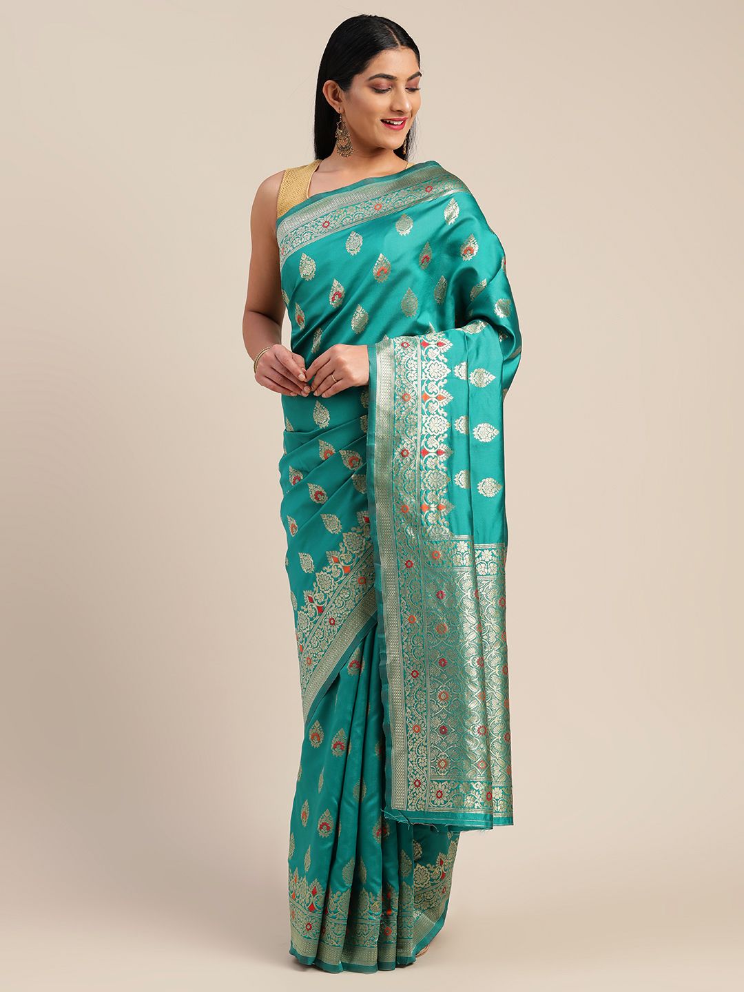 Mitera Multicoloured Woven Design Art Silk Saree Price in India