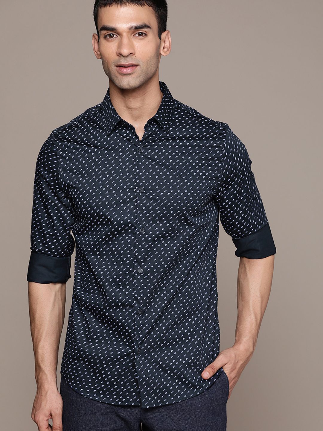 calvin klein navy blue dress shirt Buy Jeans Men Slim Fit Opaque Printed Casual - Shirts for Men 12313346 Option:Suit + White Slim Fit Shirt Button closure feature_Cap Straps Mermaid Wedding Dresses Sleeveless