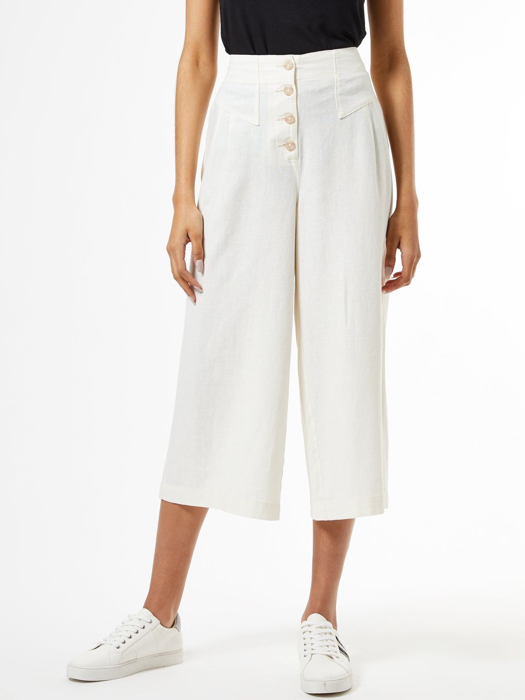 DOROTHY PERKINS Women Off-White Regular Fit Solid Culottes