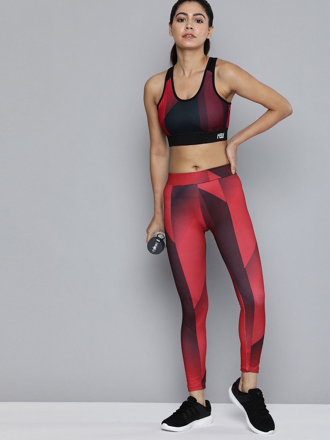 HRX by Hrithik Roshan Women Red Printed Running Tights Price in India