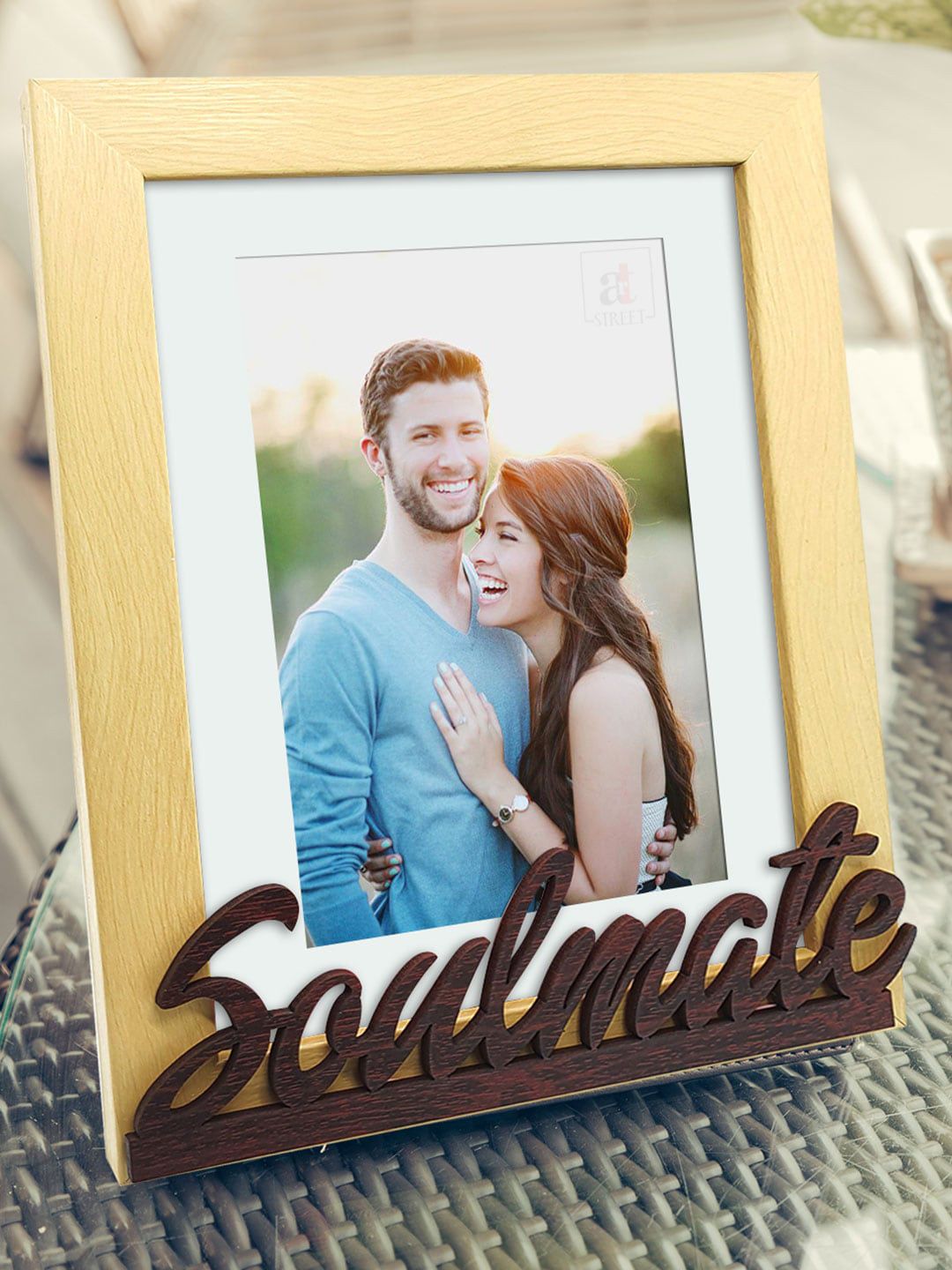 Art Street Beige Solid Soulmate Individual Customized Table Photo Frame Price in India