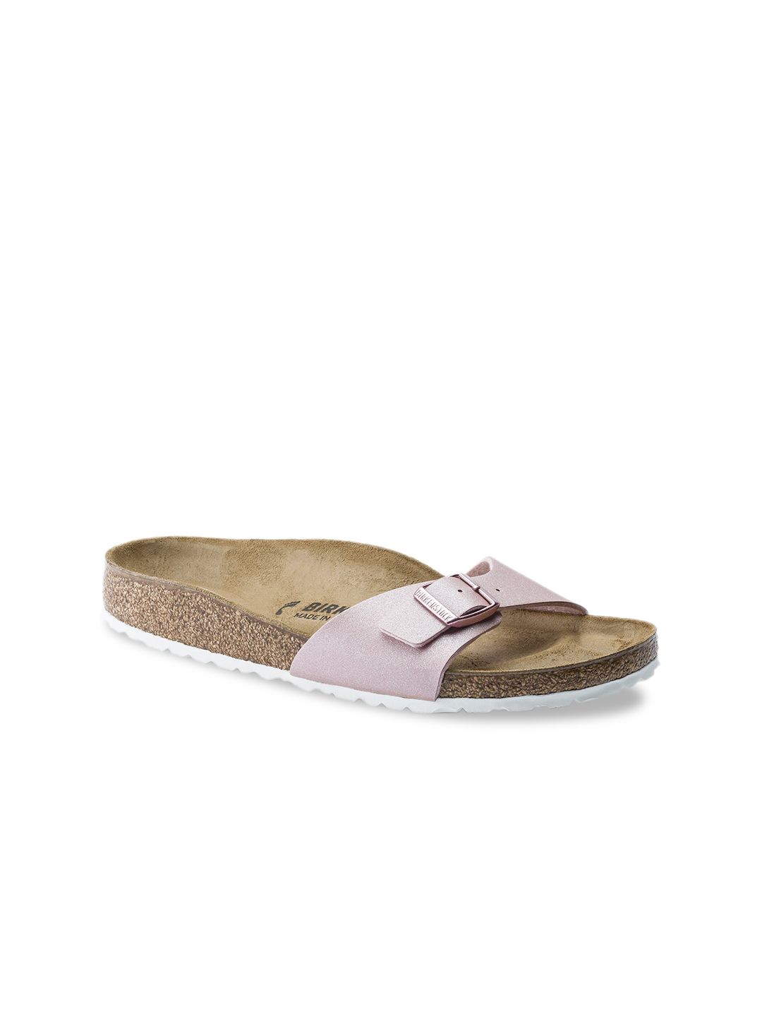 Birkenstock Women Pink Solid Narrow Width Madrid Sliders Price in India