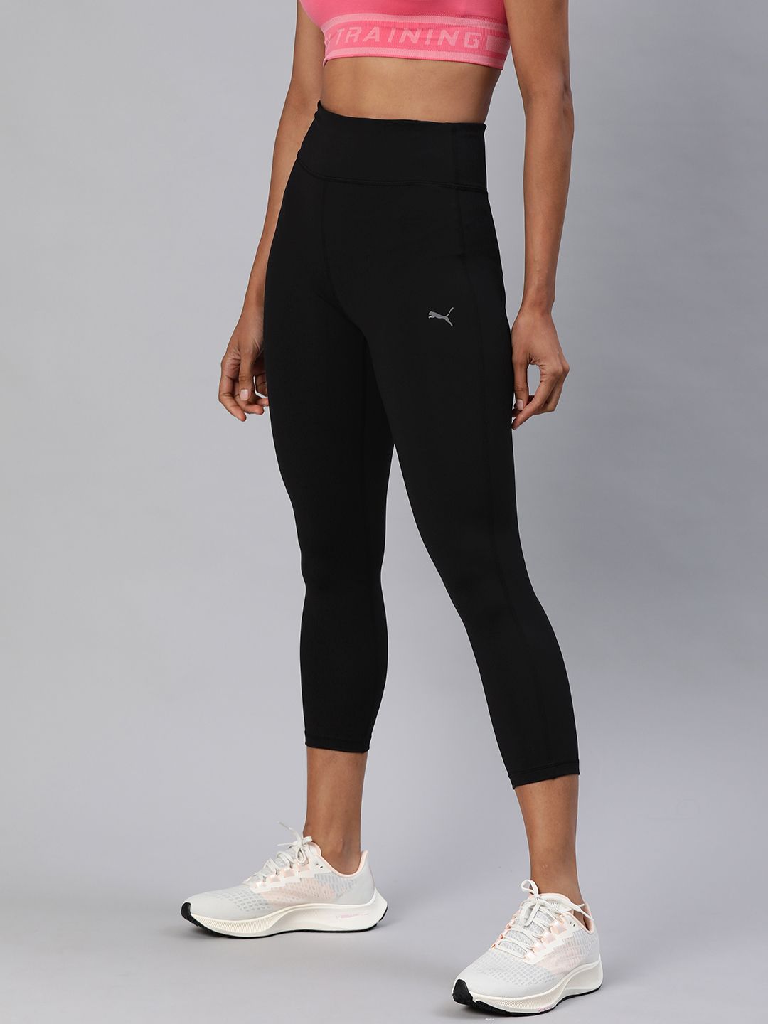 Puma Women Black Solid Training Favorite Solid High Rise 3 4 Training Tights Price in India
