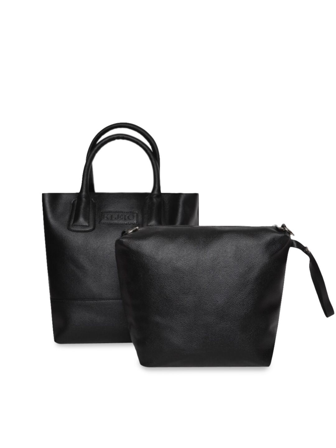 KLEIO Women Set of 2 Black Solid Handbags Price in India