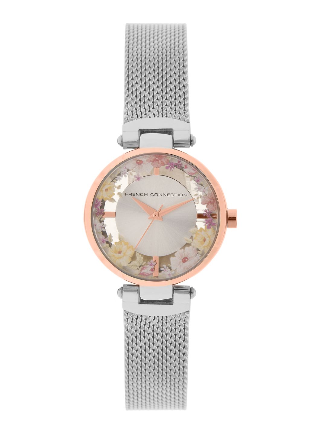 French Connection Women Silver-Toned Analogue Watch Price in India