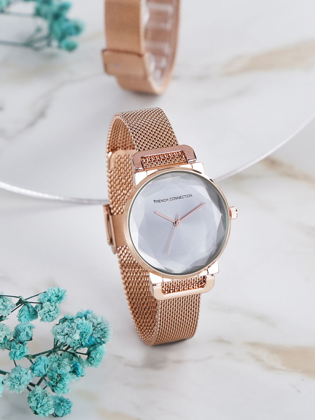 French Connection Women Silver-Toned Analogue Watch Price in India