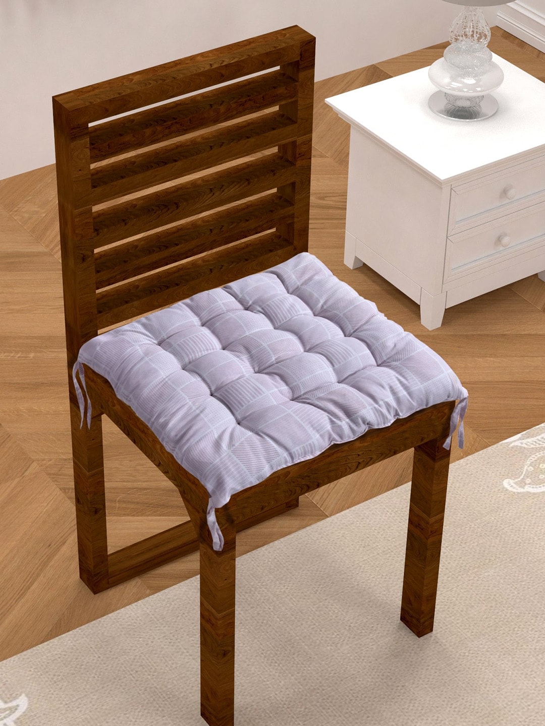 Clasiko Pink Checked Chair Pad Price in India