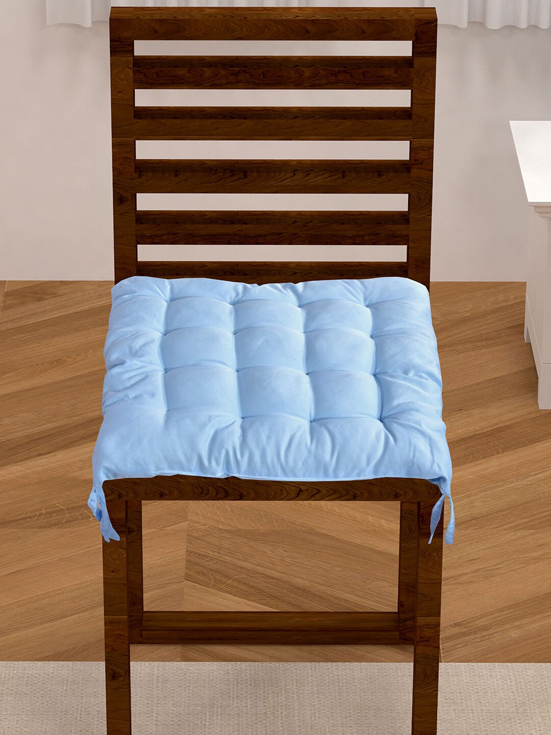 Clasiko Aqua Blue Solid Chair Pad Price in India