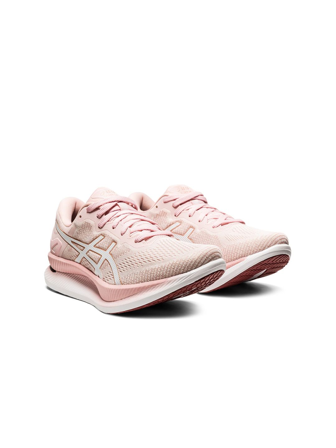 ASICS Glideride  Women Peach-Coloured  White Synthetic Running Shoes Price in India