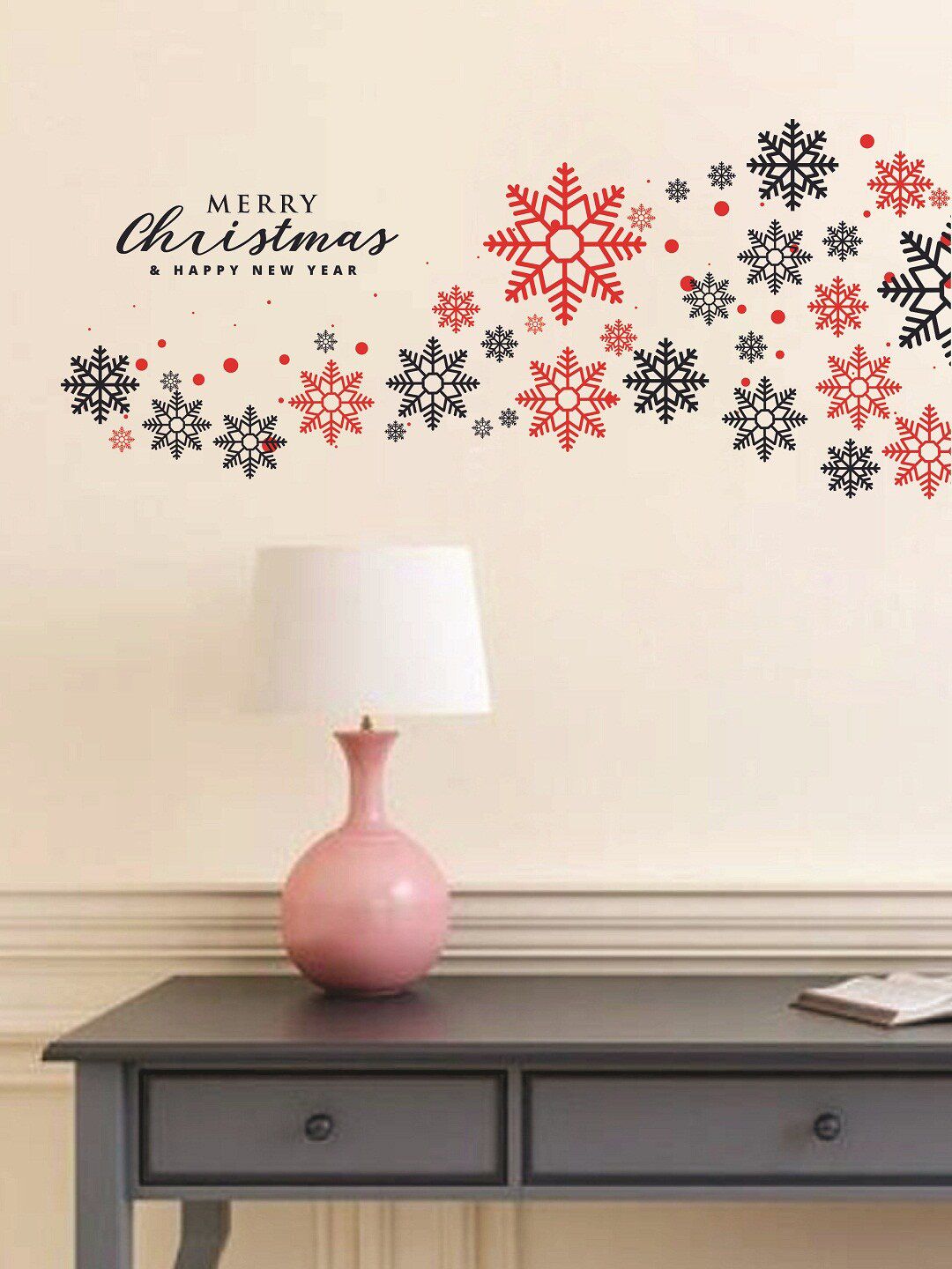 WALLSTICK Black& Red Christmas Large Vinyl Wall Sticker Price in India