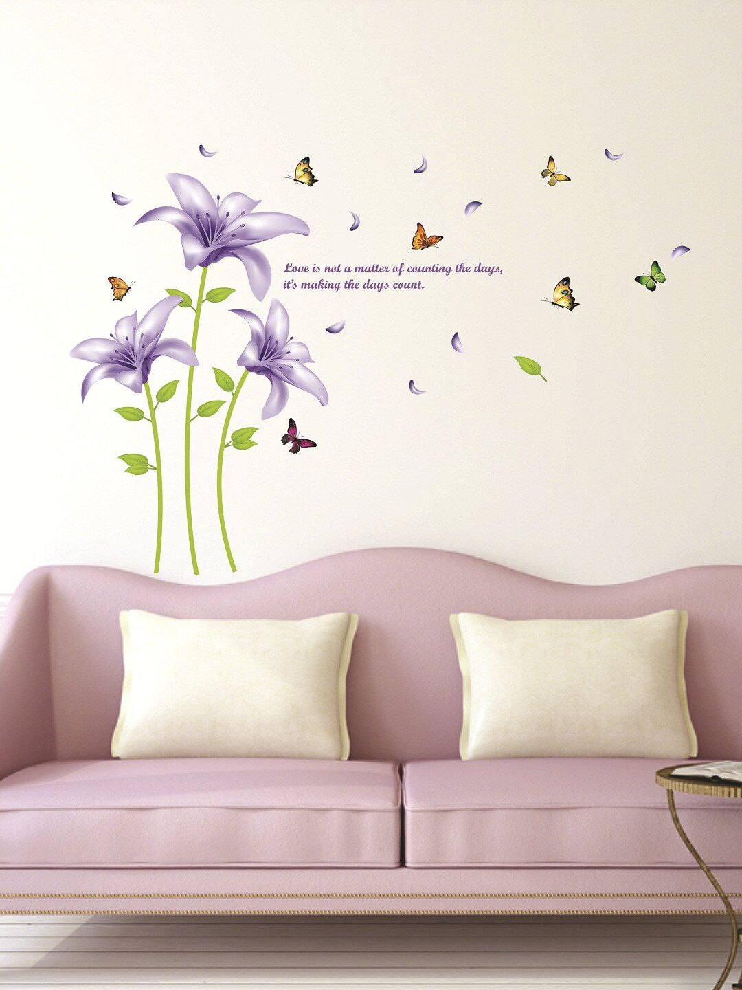 WALLSTICK Purple & Green Quotations Large Vinyl Wall Sticker Price in India