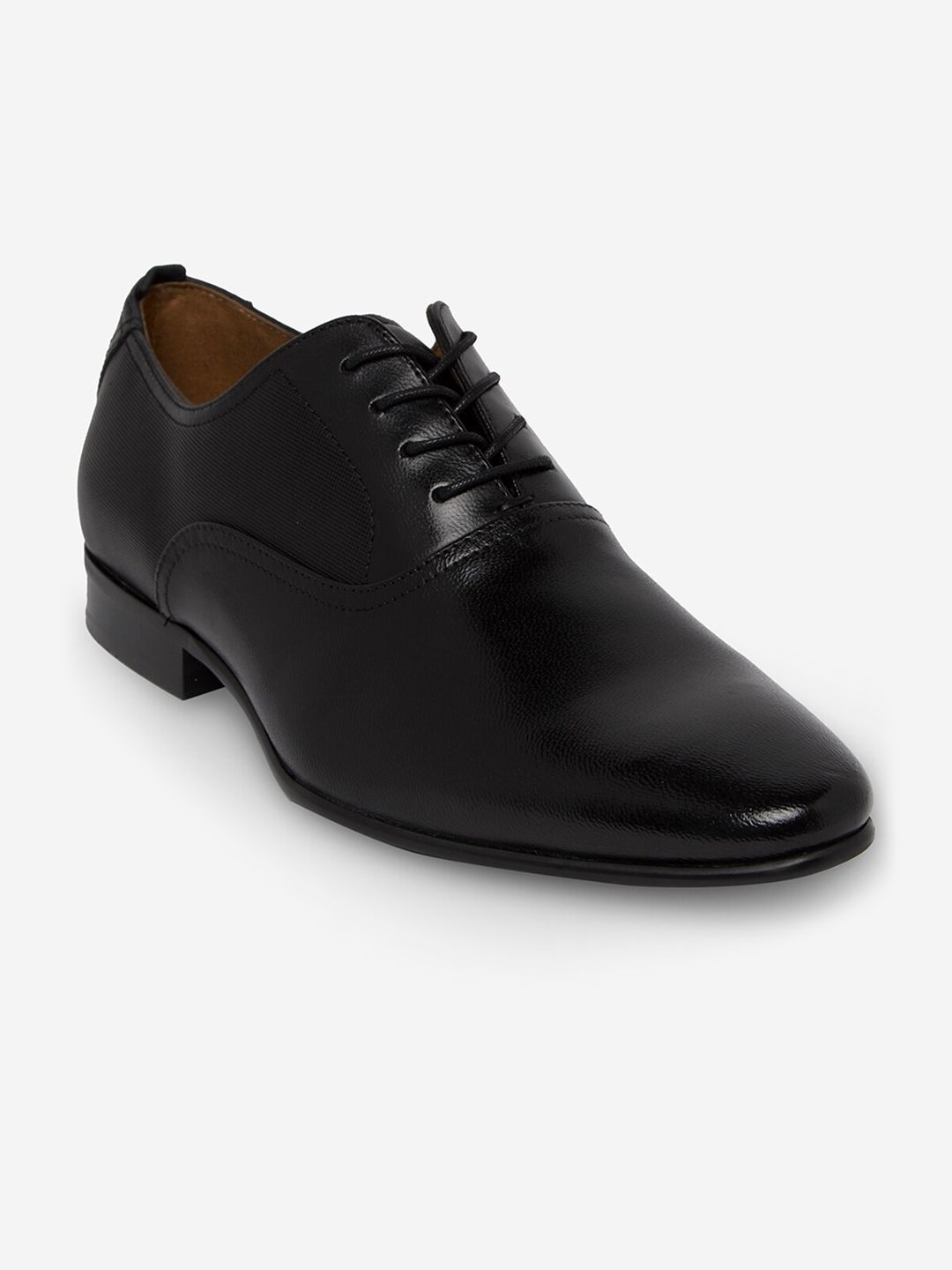 ALDO Men Black Solid Leather Formal Oxfords