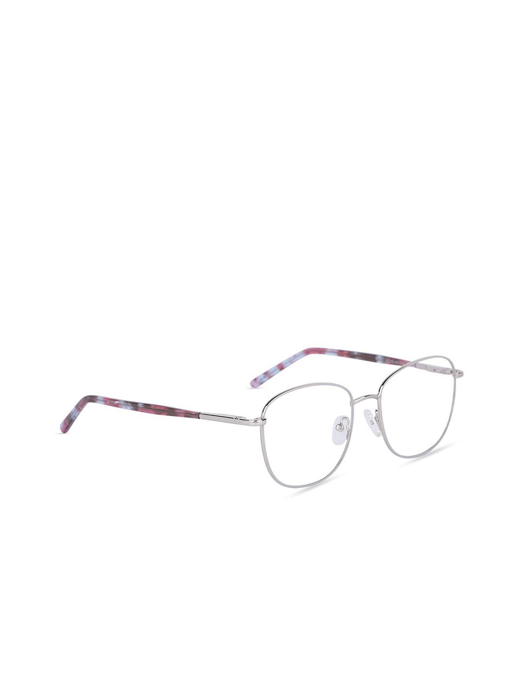 MARC LOUIS Women Silver-Toned & Pink Abstract Full Rim Square Frames GK7251 C03 54 FR Price in India