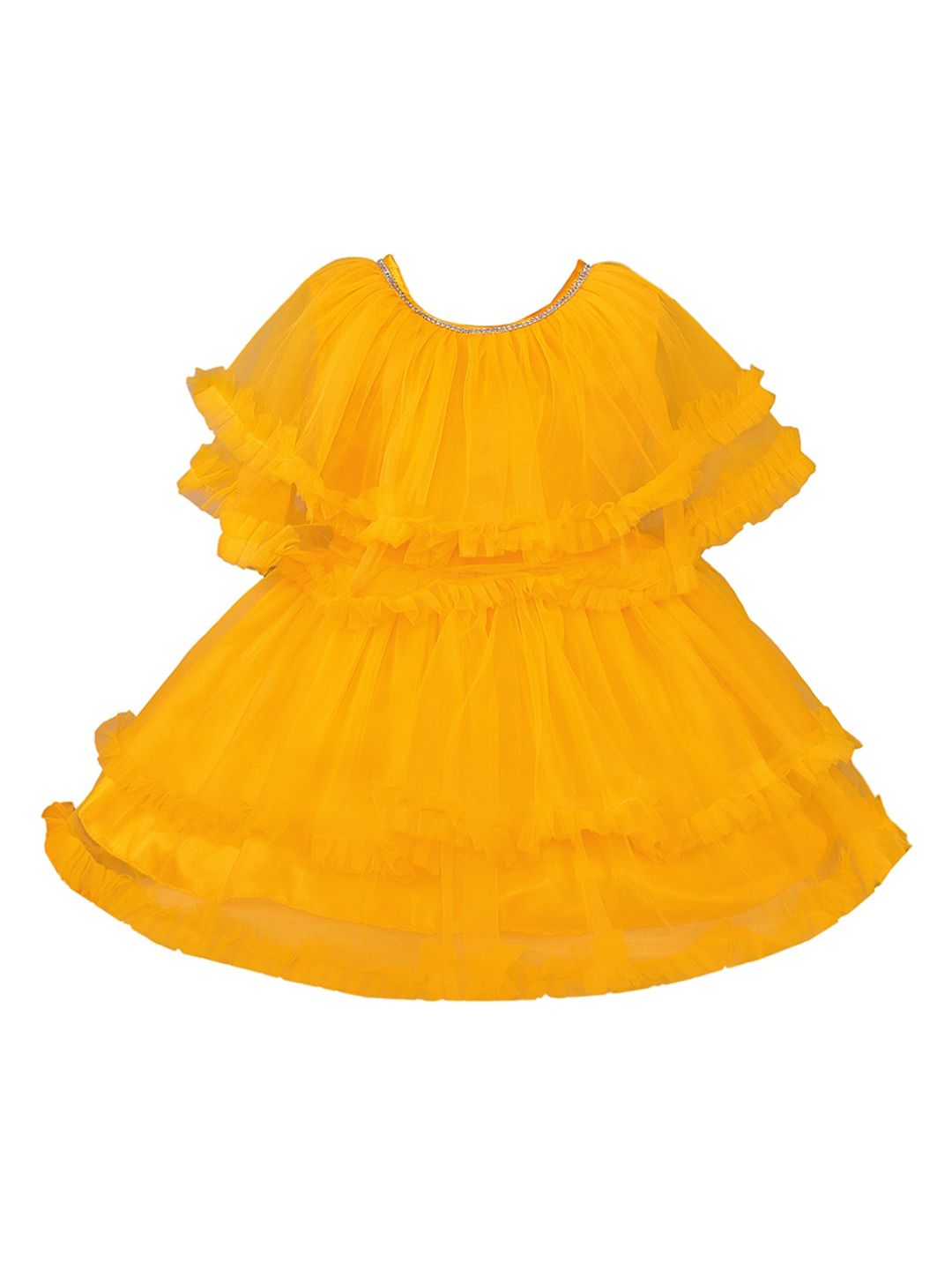 Wish Karo Girls Yellow Solid A-Line Dress