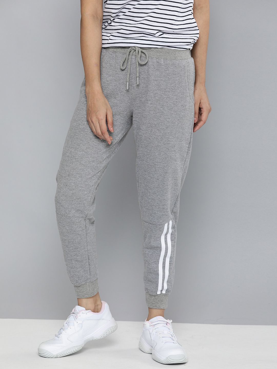 Harvard Women Grey Melange Solid Joggers Price in India