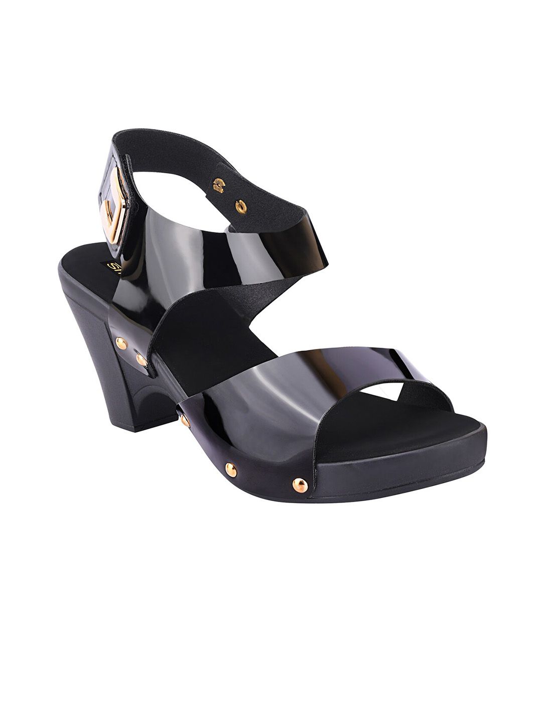 Shoetopia Women Black Solid Block Heels Price in India