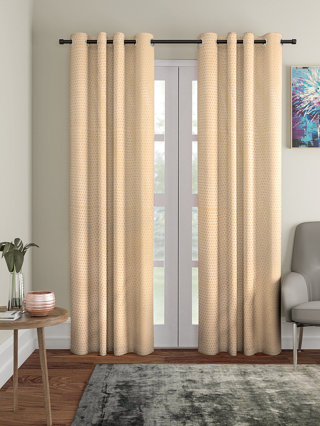 Cortina Set of 2 Beige Door Curtains Price in India