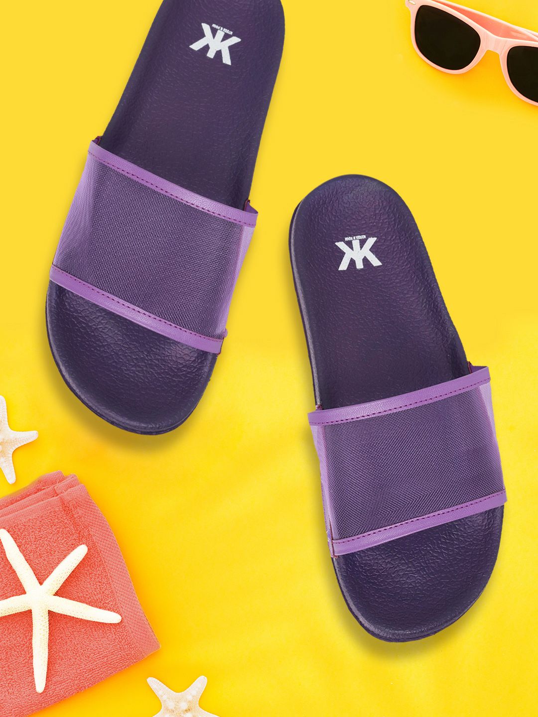 Kook N Keech Women Purple Solid Slider Flip Flops Price in India