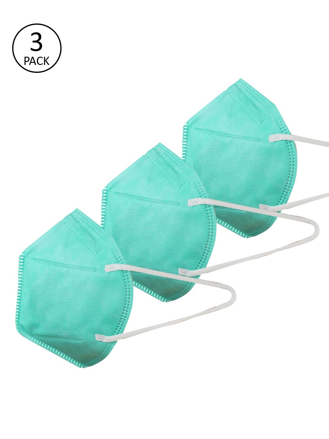Swiss Design Unisex Green Pack Of 3 Reusable 3-Ply Cloth Masks Price in India