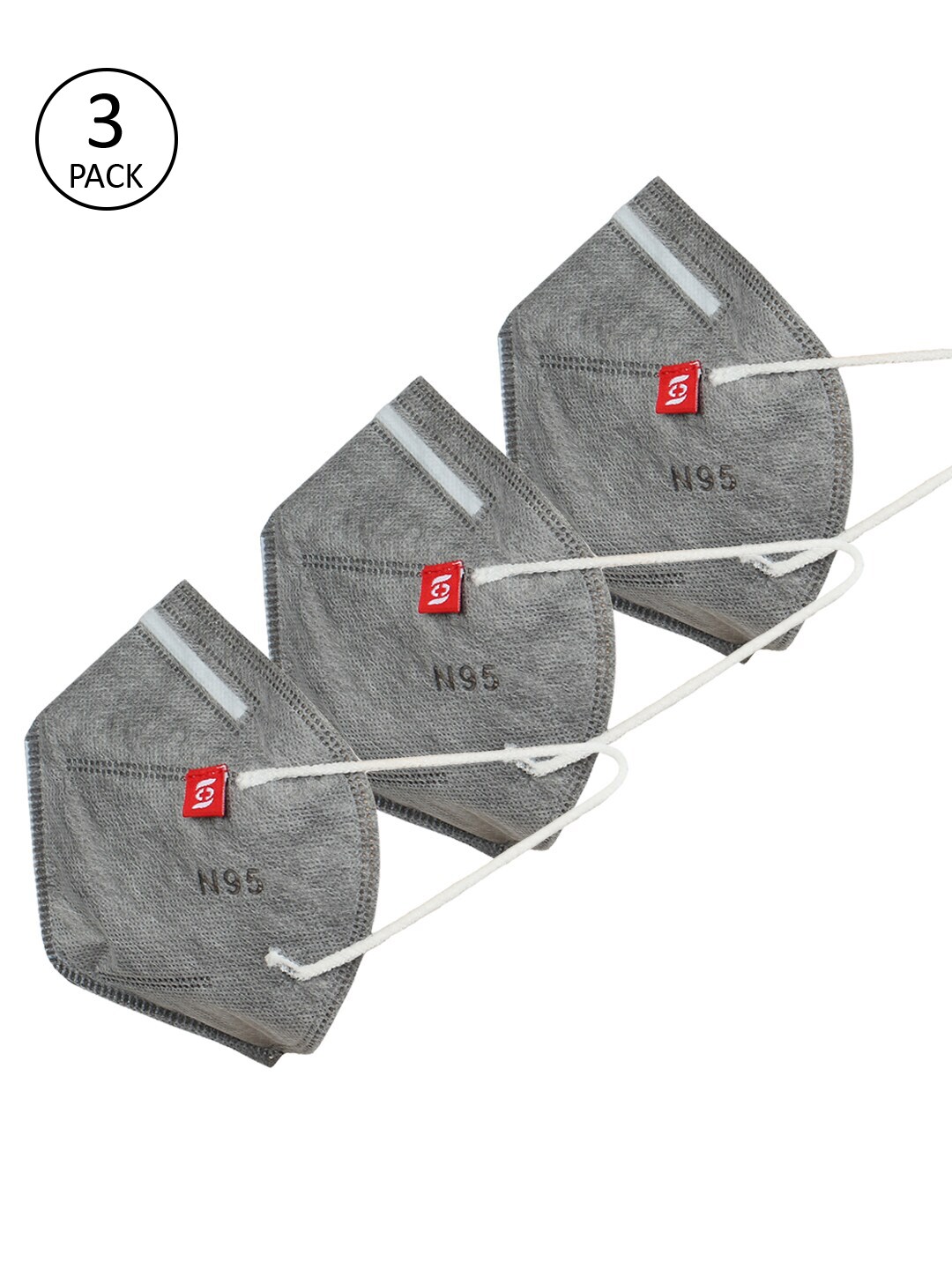 Swiss Design Grey Pack Of 3 3Ply Protective Outdoor Face Masks Price in India