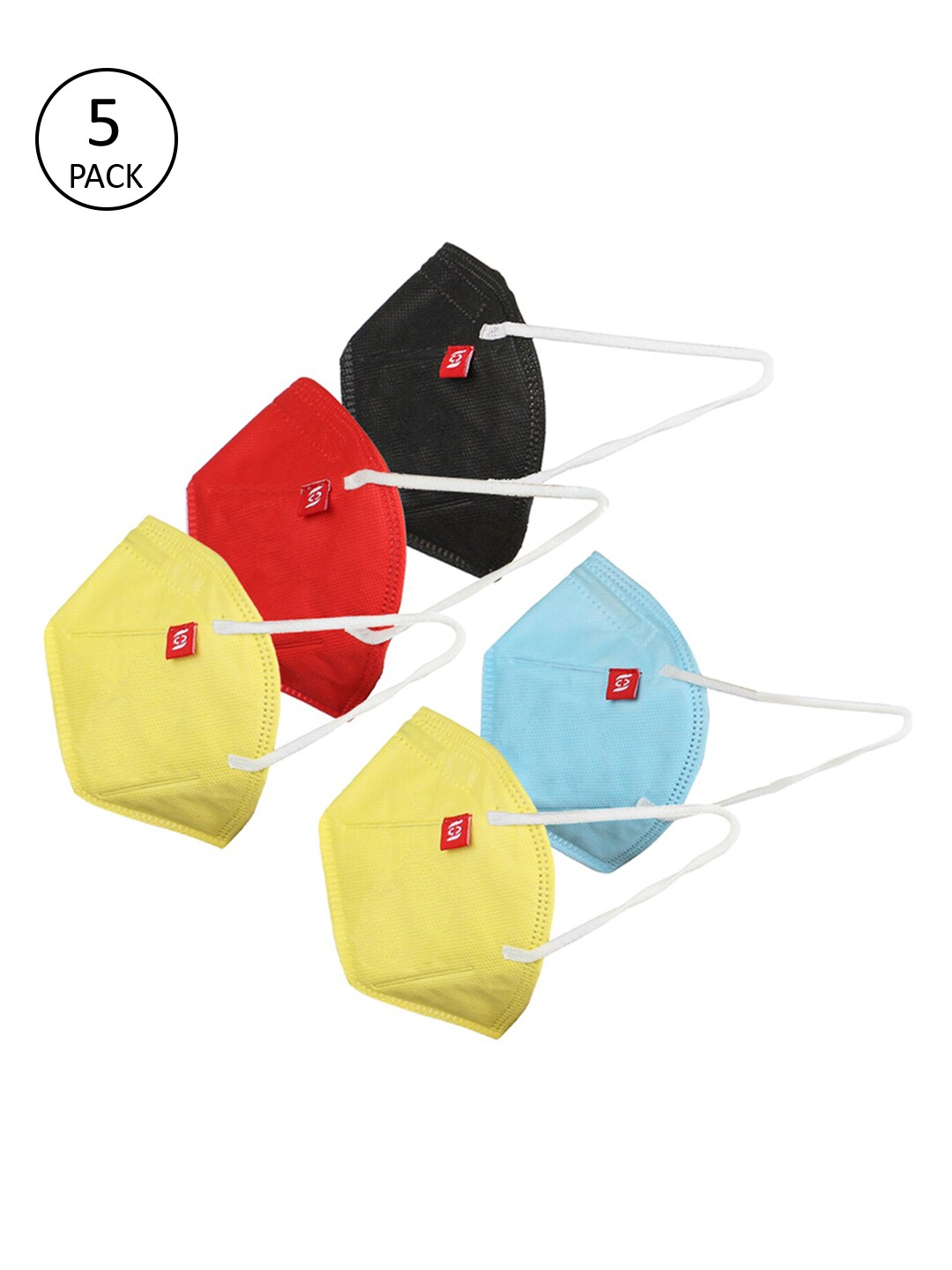 Swiss Design Unisex Pack of 5 Pcs Multicoloured Reusable 3-Ply Protective Outdoor Masks Price in India