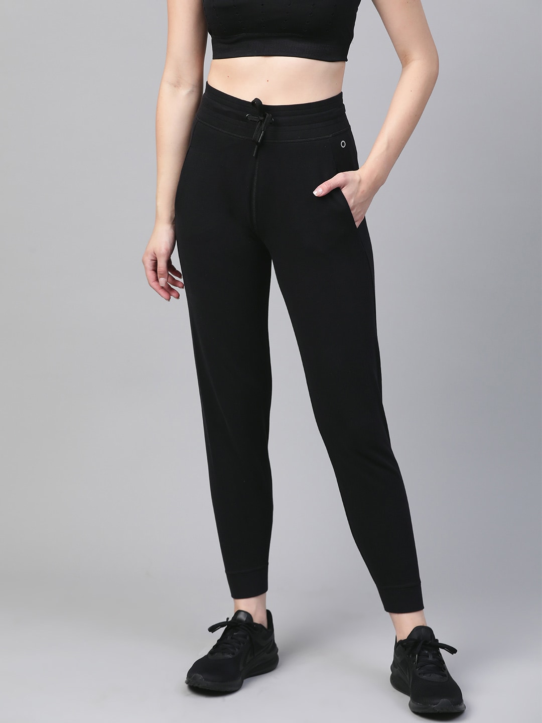 Marks & Spencer Women Black Solid Joggers Price in India