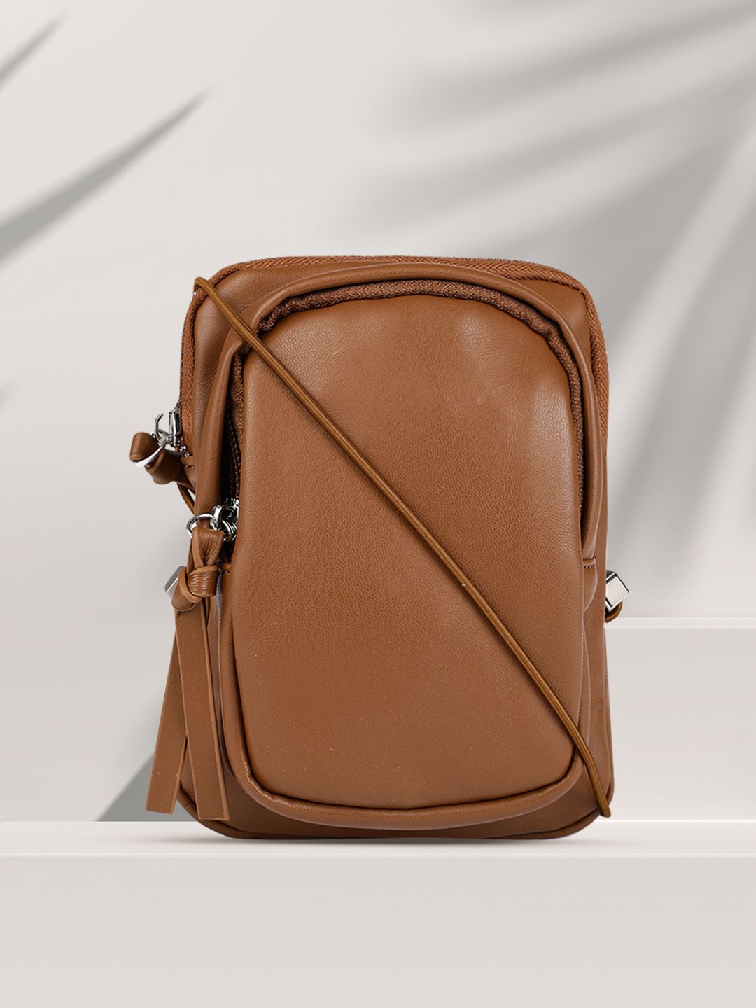 Mast & Harbour Brown Solid Sling Bag Price in India