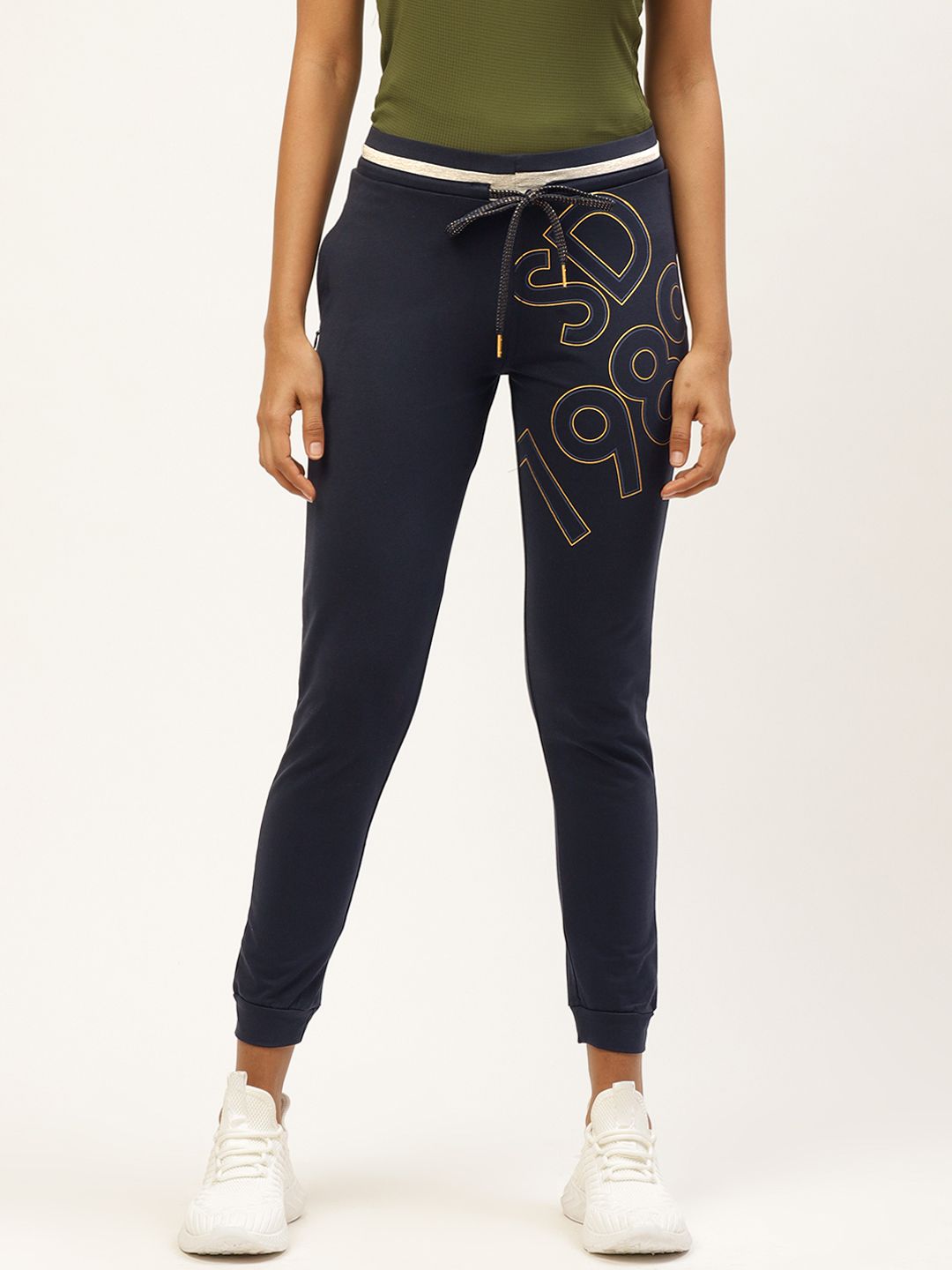 Sweet Dreams Women Navy Blue Solid Slim Fit Joggers Price in India