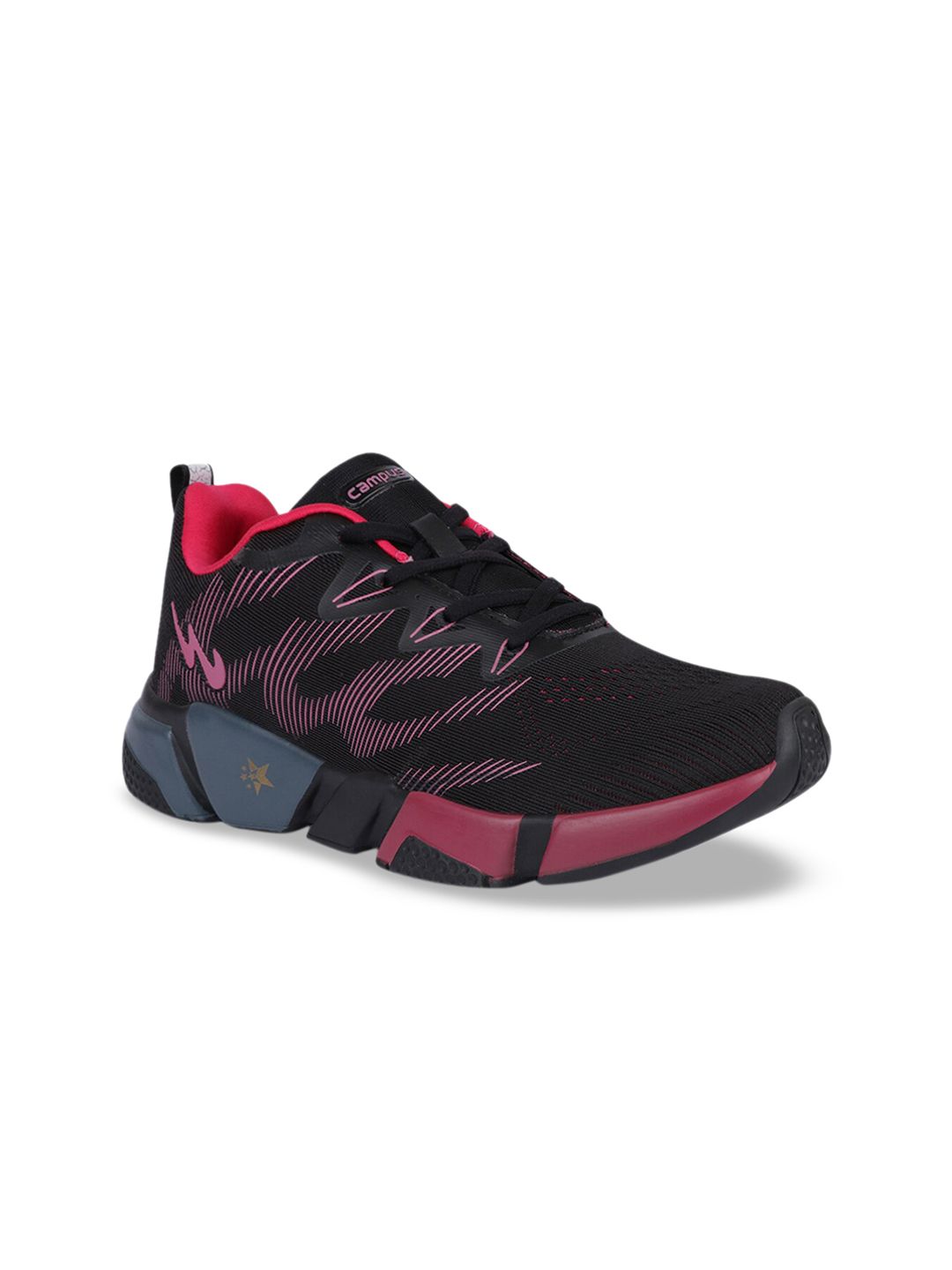 Campus Women Black Mesh Running Shoes Price in India