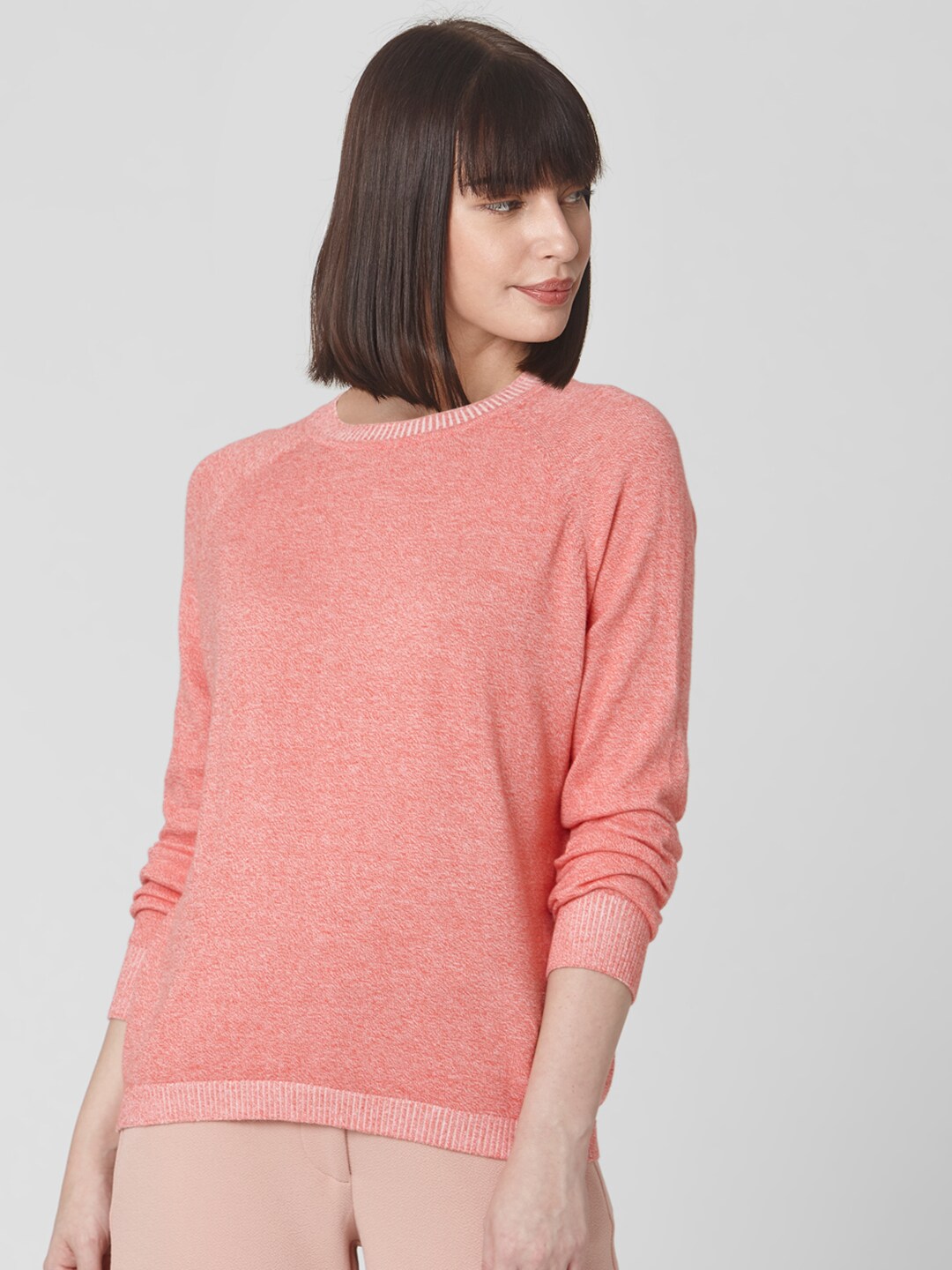 Vero Moda Women Pink Solid Pullover Pullover Price in India