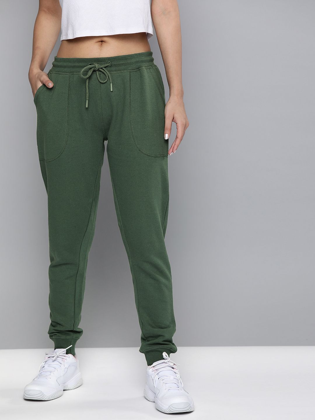 Harvard Woman's Olive Green Solid Track Pants Price in India