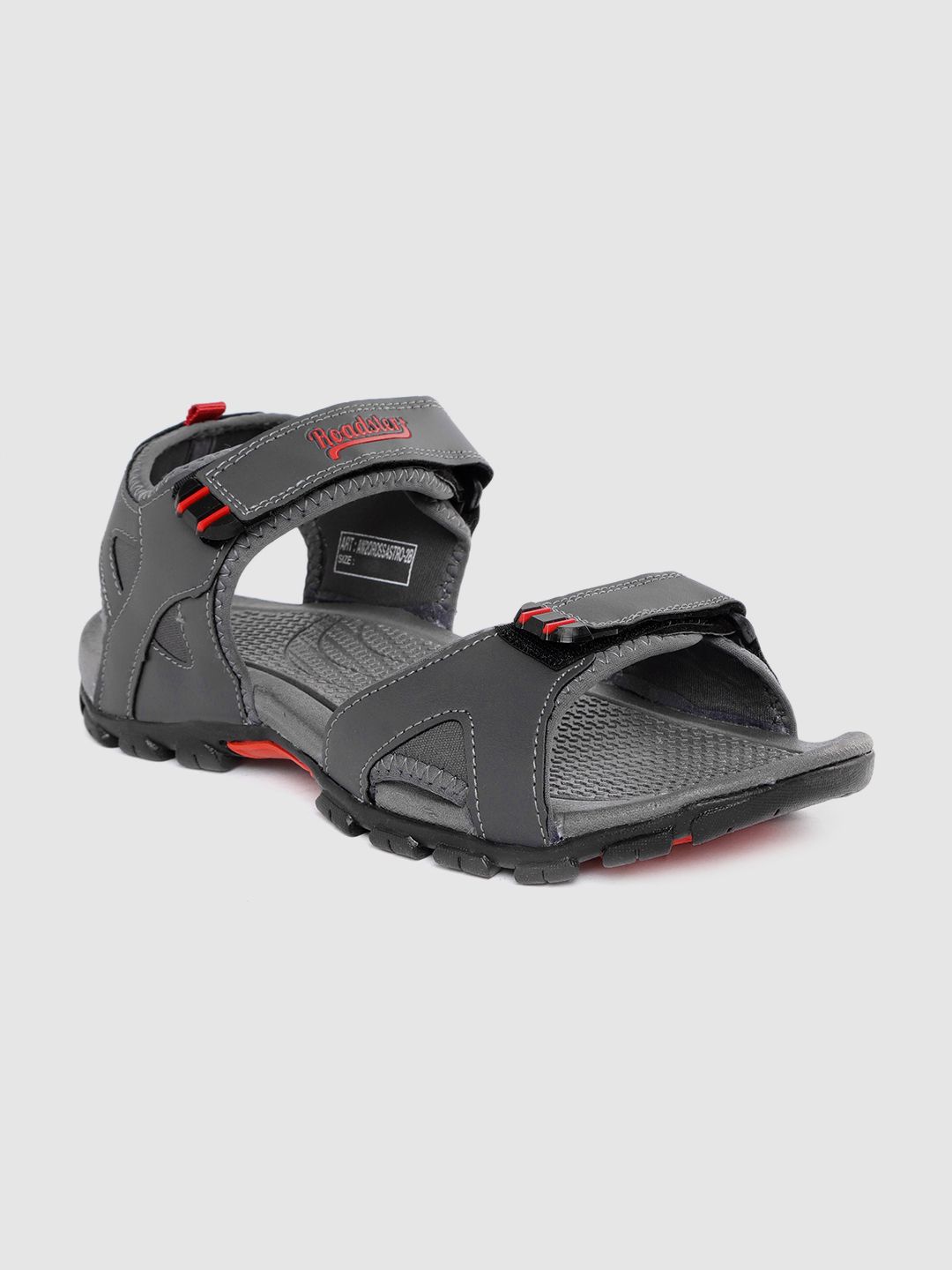 Roadster Men Charcoal Grey Sports Sandals