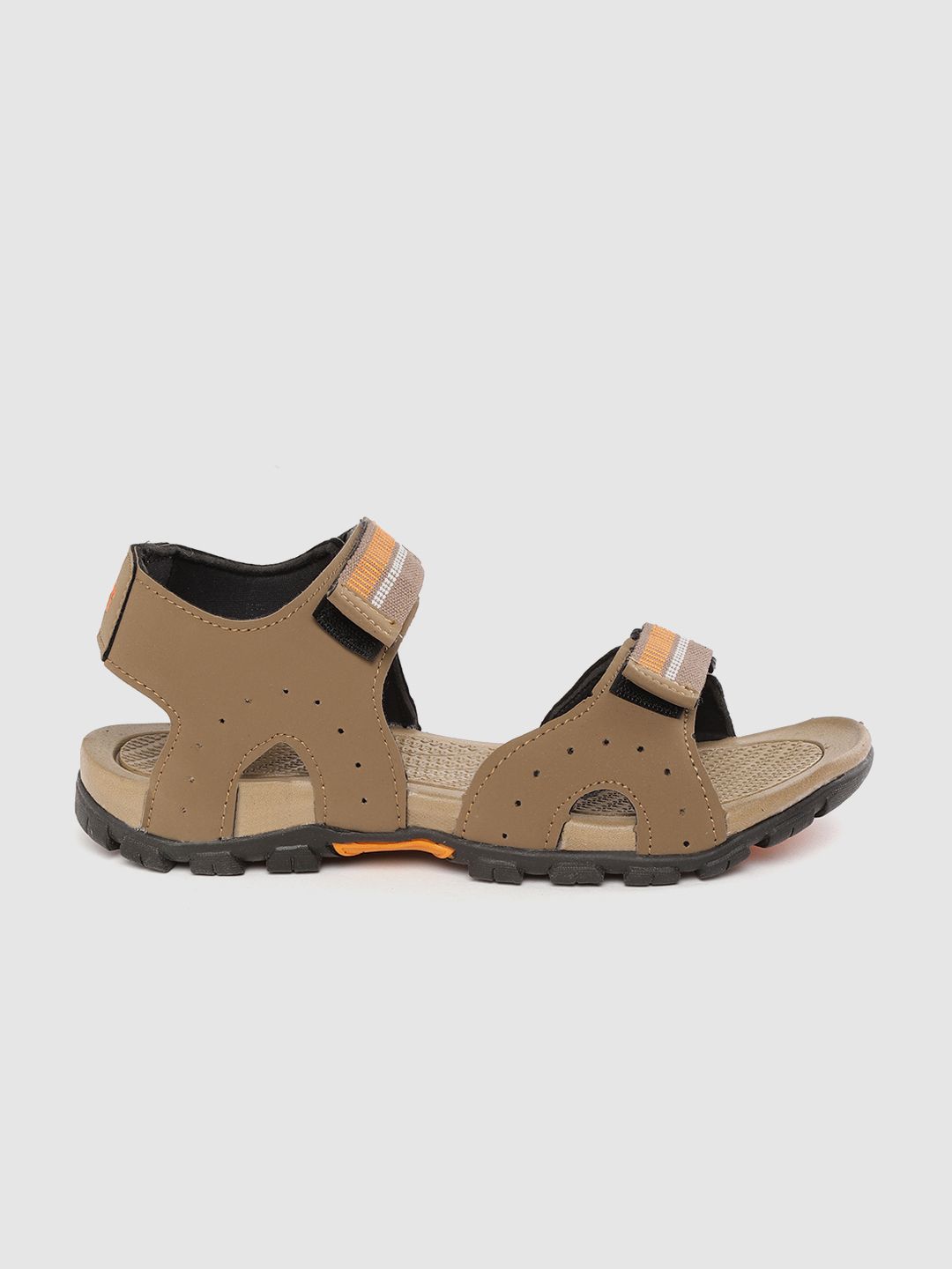 Roadster Men Brown Solid Sports Sandals with Perforated Detail