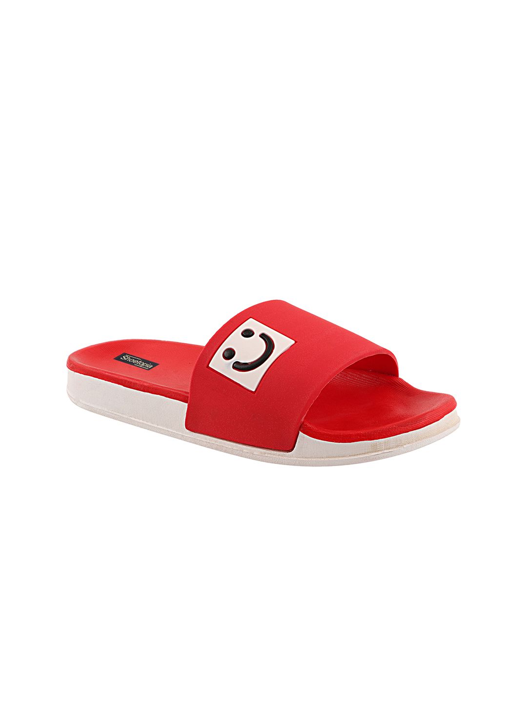 Shoetopia Women Red Printed Sliders Price in India