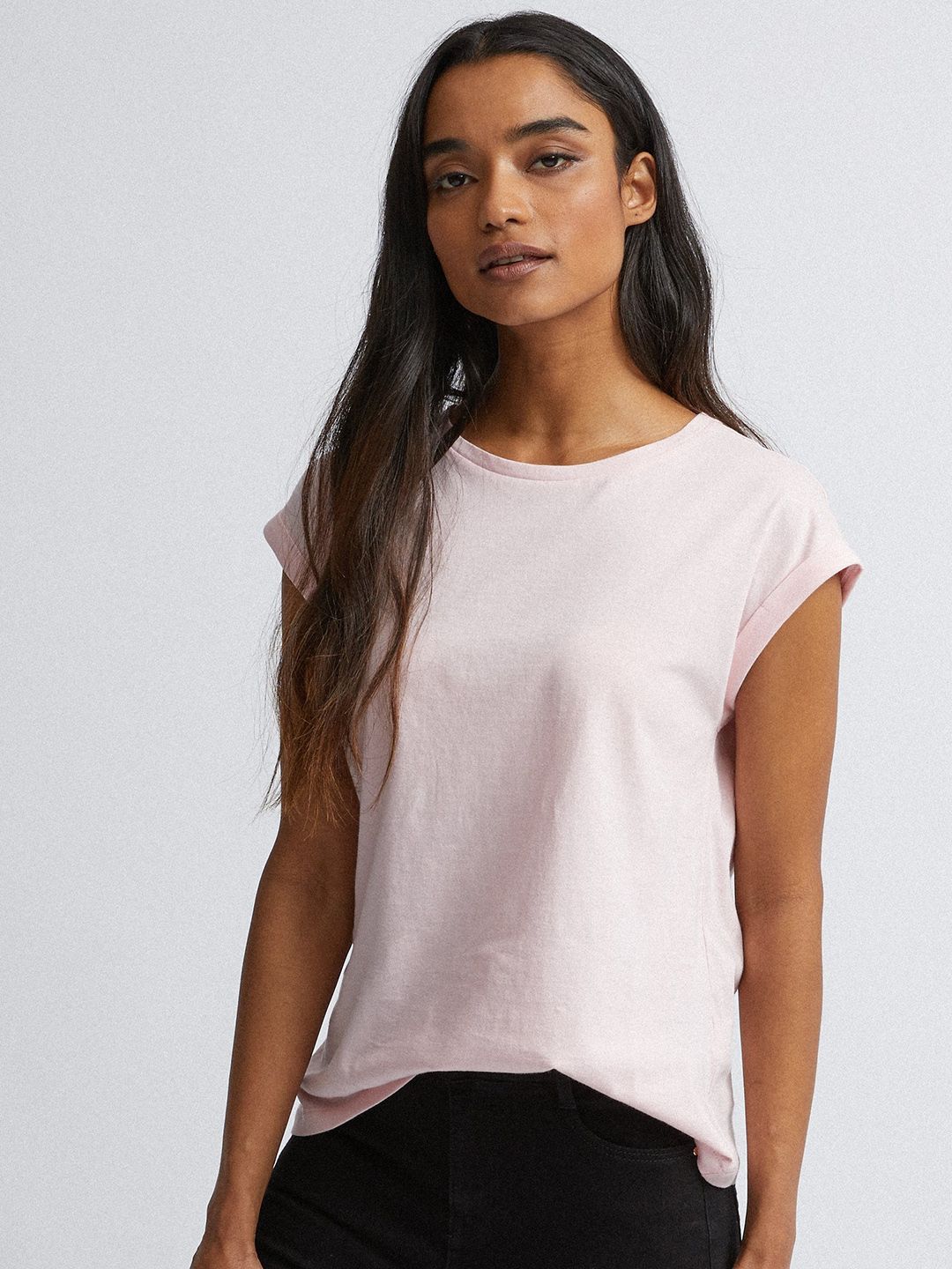 DOROTHY PERKINS Women Pink Solid Round Neck T-shirt