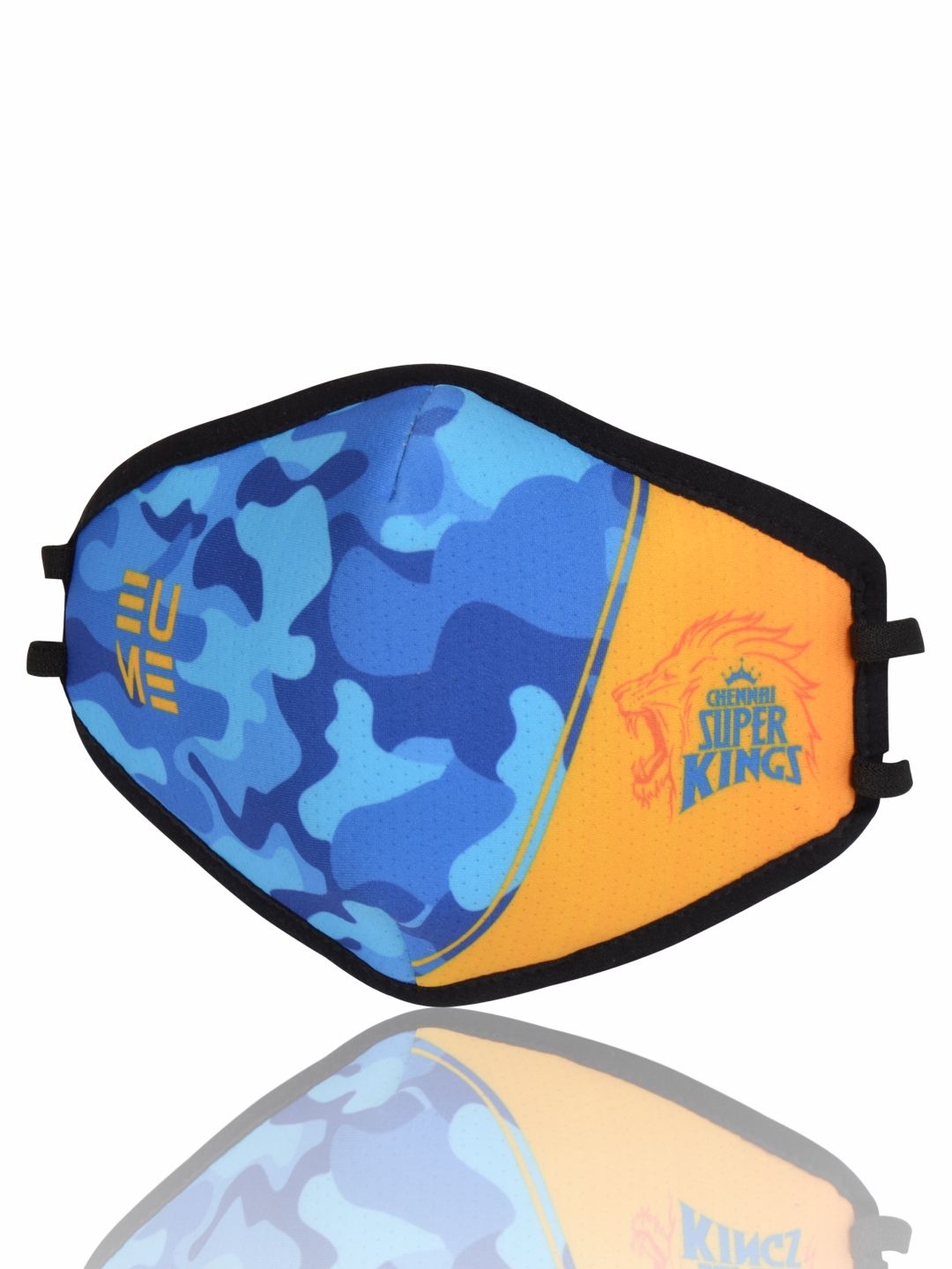 EUME Adults Yellow & Blue Chennai Super Kings Reusable 4-Layer Protective Outdoor Mask Price in India