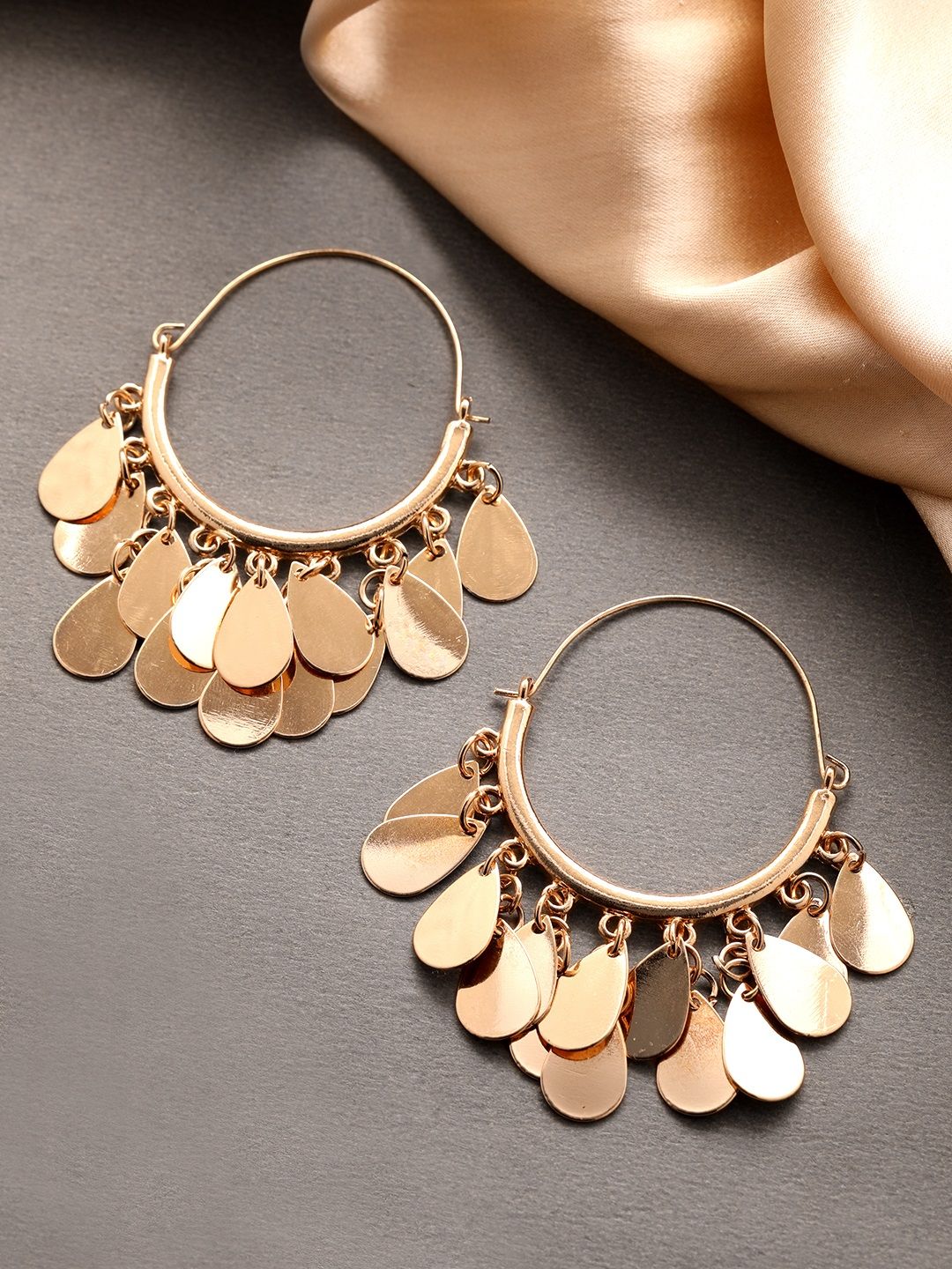 TOKYO TALKIES X rubans FASHION ACCESSORIES Gold-Plated Classic Hoop Earrings Price in India