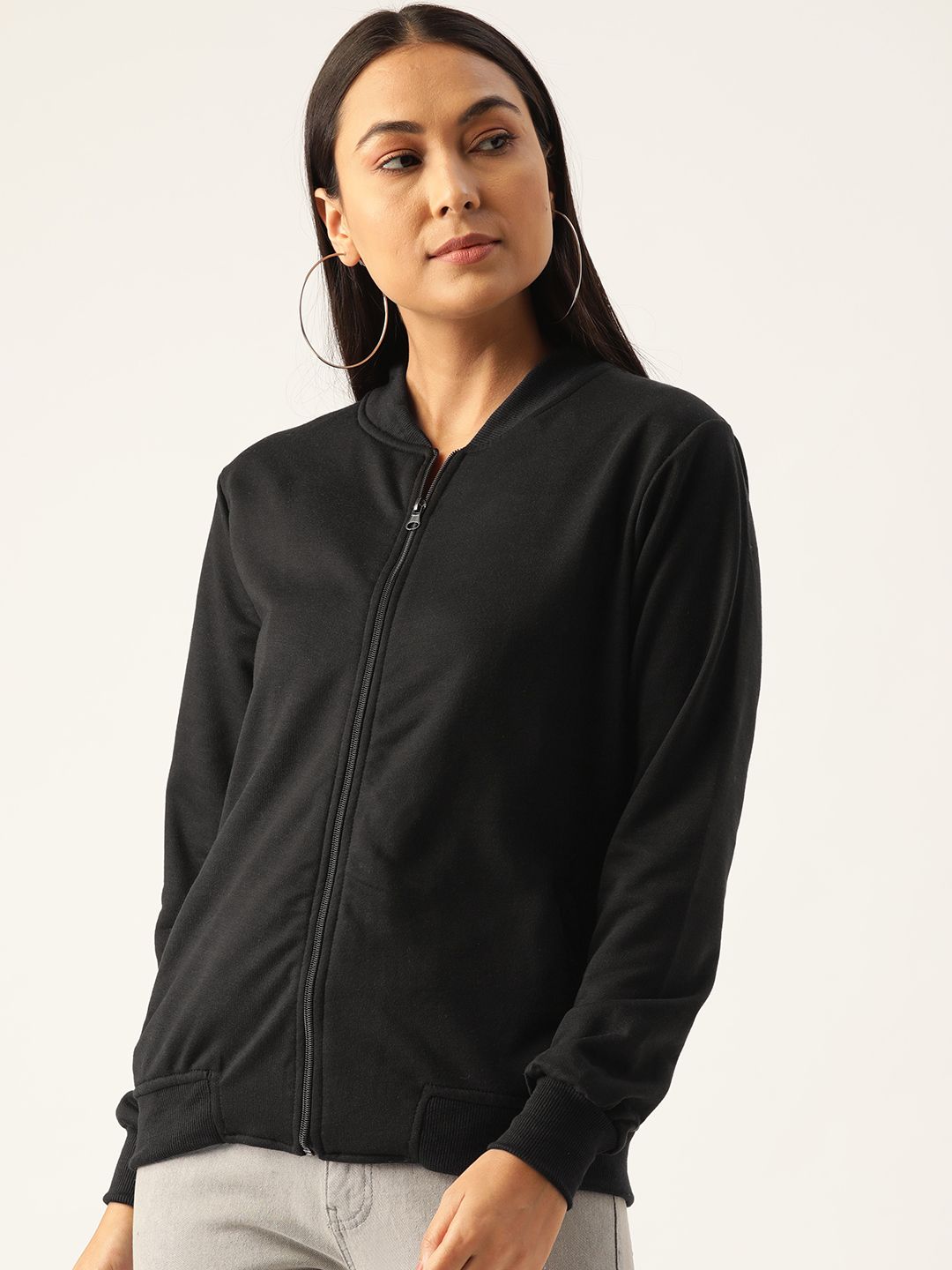 Belle Fille Black Solid Sweatshirt Price in India