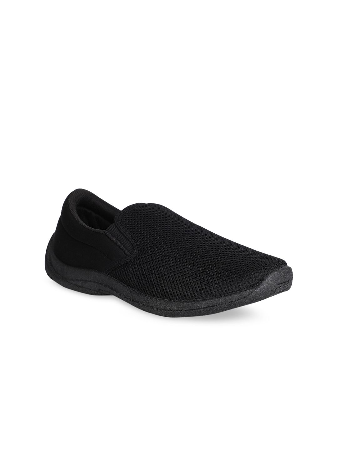 Bata Men Black Woven Design Slip-On Sneakers