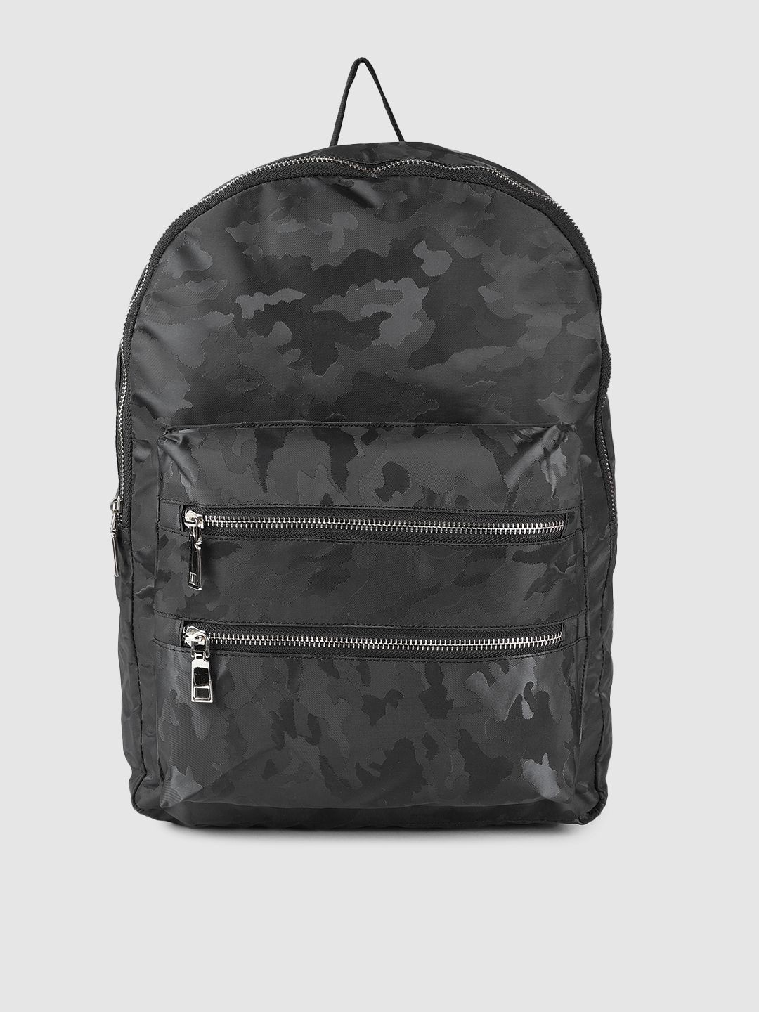 DressBerry Women Black Camouflage Backpack Price in India