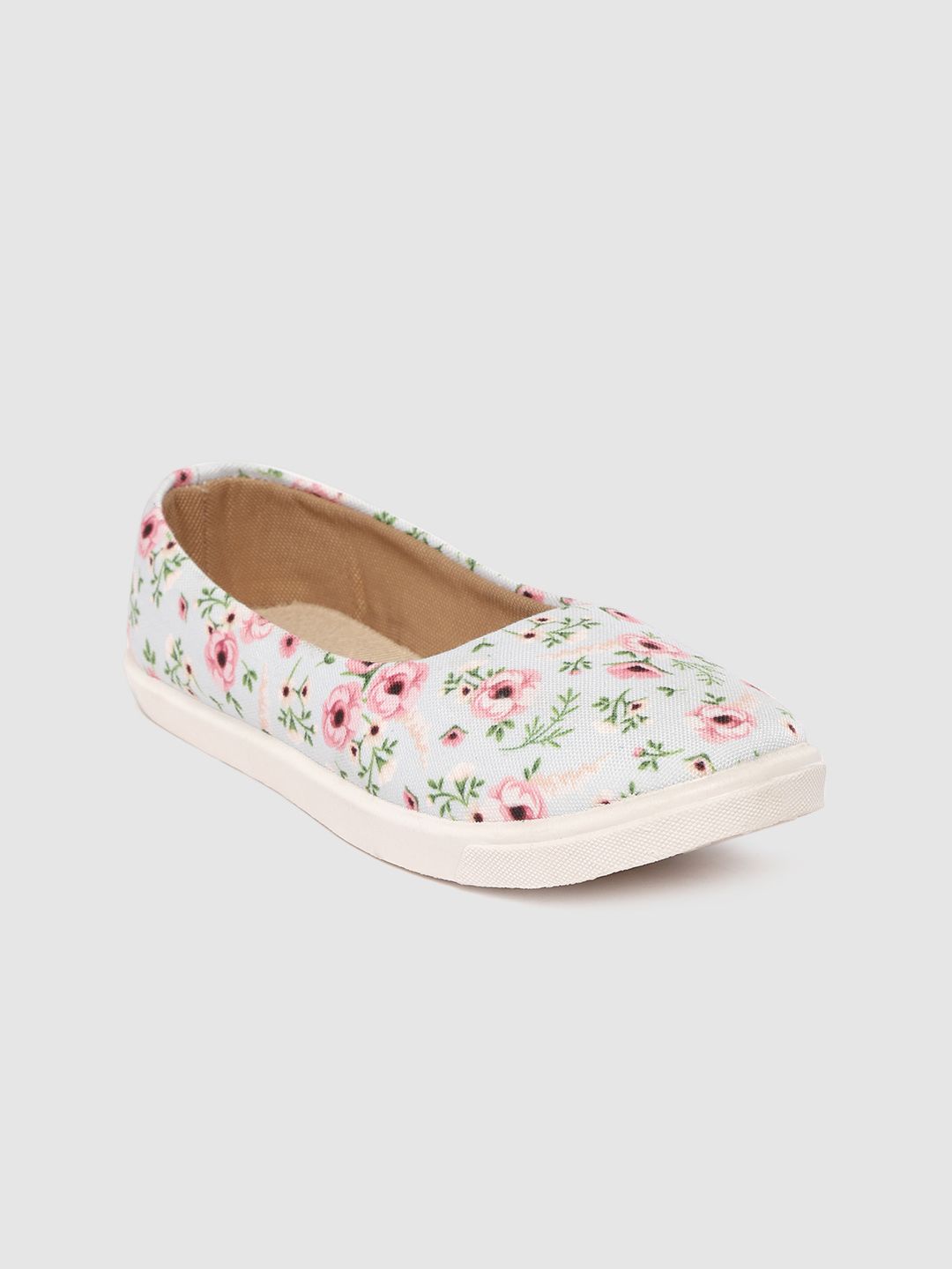 DressBerry Women Blue & Pink Floral Print Washable Ballerinas