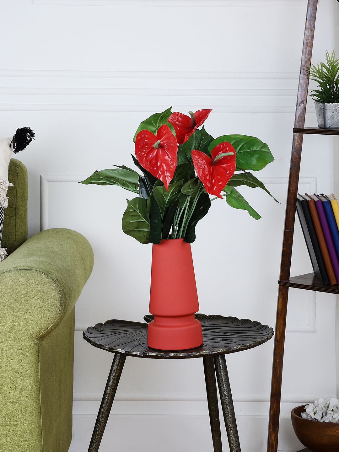 OddCroft Green & Red Artificial Anthurium Plant Price in India