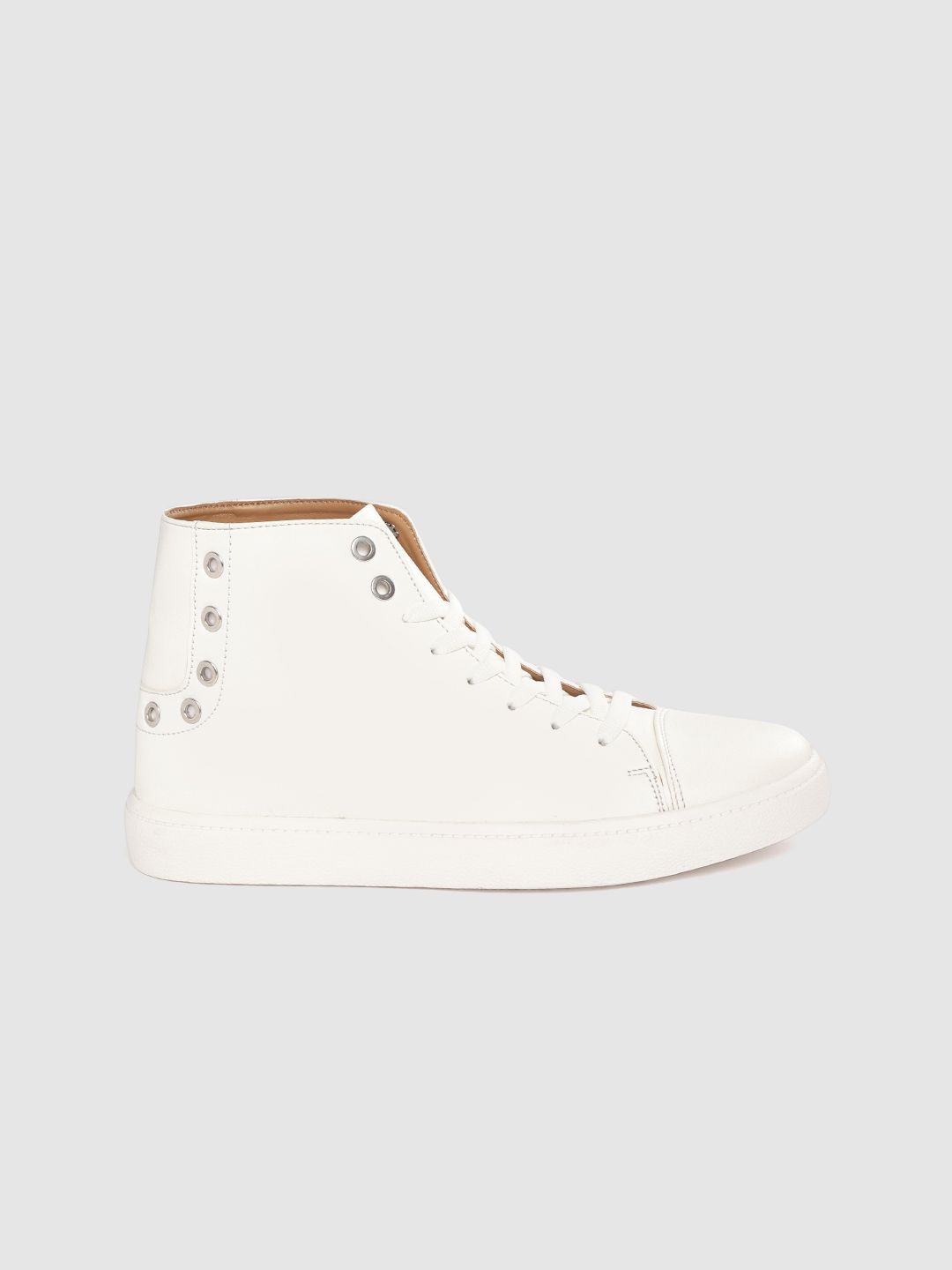 Roadster Women White Solid Mid-Top Sneakers Price in India
