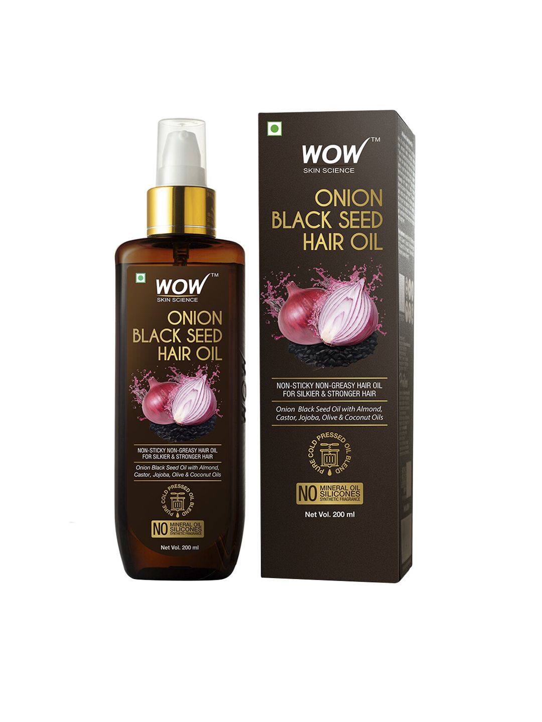 WOW SKIN SCIENCE Onion Hair Oil for Hair Growth with Black Seed Oil Extracts - 200 ml Price in India