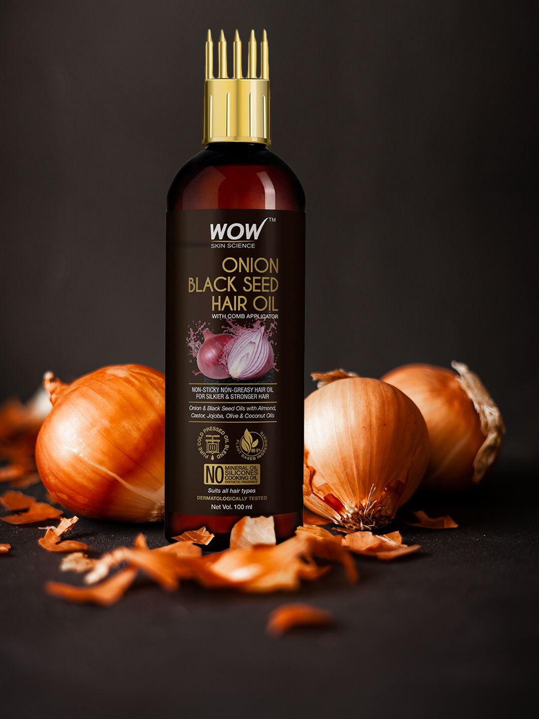 WOW SKIN SCIENCE Onion Black Seed Hair Oil - With Comb Applicator - 100 ml Price in India