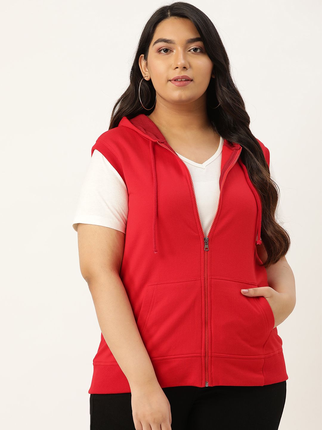 Rute Women Red Solid Hooded Plus Size Sweatshirt Price in India, Full  Specifications & Offers