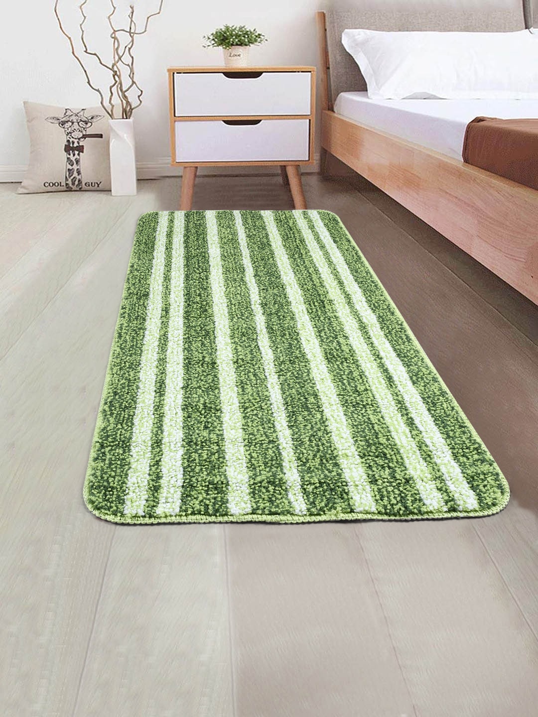 Saral Home Green Striped Anti-Skid Floor Runner Price in India