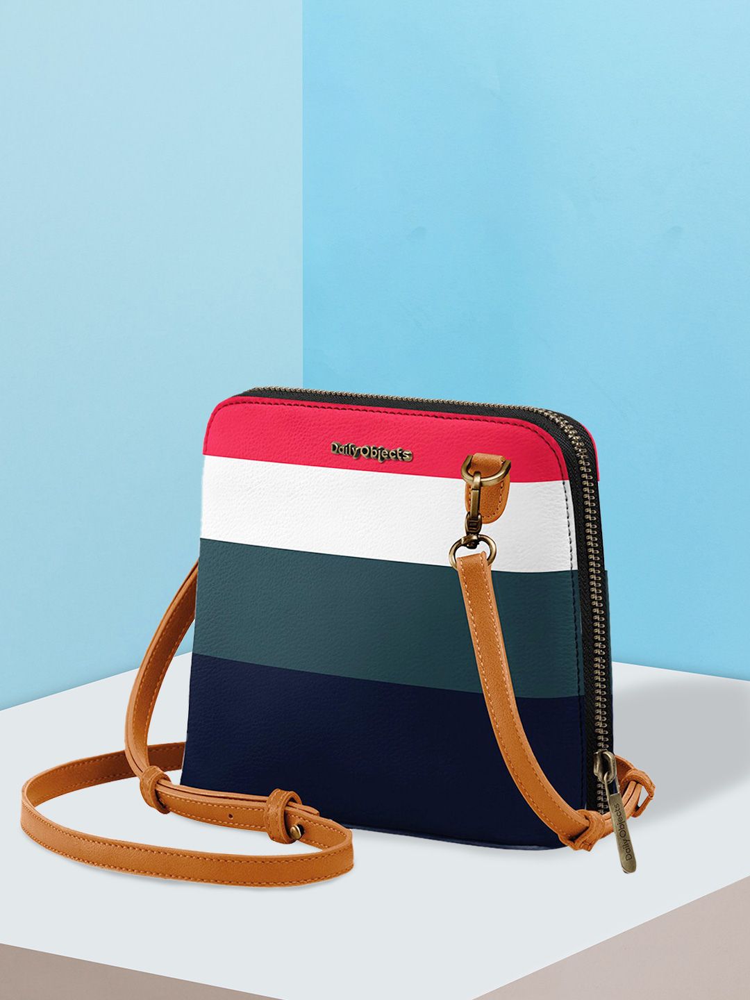 DailyObjects Multicoloured Striped Sling Bag Price in India