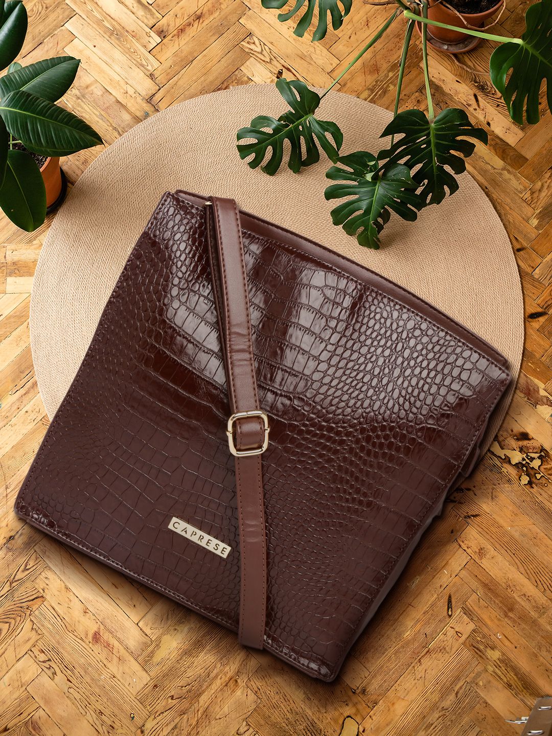 Caprese Brown Sling Bag Price in India